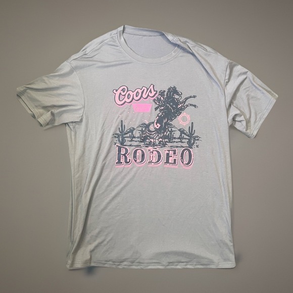 Tops - Gray And Pink Coors Lite Rodeo Soft Ladies  T Shirt  M/Large New‎